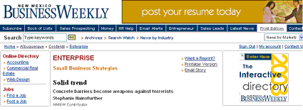 New Mexico Business Weekly article